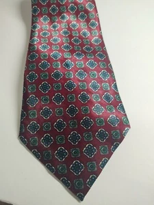 Studio 880 New York ,Milano Men’s maroon Silk Tie 57”X 4” Green Blue Beige - Picture 1 of 4