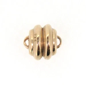 Rose Gold Plated Sterling Silver Ribbed Clasp-Magnetic Clasp Toggle Set (1 set) - Picture 1 of 4