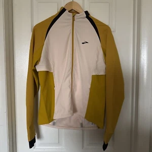 Brooks Women’s Large Hybrid Fusion Full Zip Running Jacket Beige/Gold NEW - Picture 1 of 10