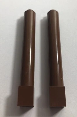 2 x Lego Support 1 x 1 x 6 Solid Pillar Part: 43888, City, Town - Reddish Brown - Image 1 of 2
