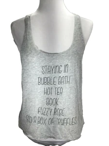 Forever 21 Tank Top Women’s Medium Razorback Gray With Graphics - Picture 1 of 6