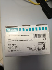 5SM1347-0 RESIDUAL CURRENT OPERATED CIRCUIT BREAKER 4P 80A - Foto 1 di 1