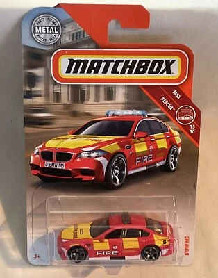 Красный спичечный коробок No68 BMW M5 пожарный автомобиль BMX Rescue 2018 - Изображение 1 из 2
