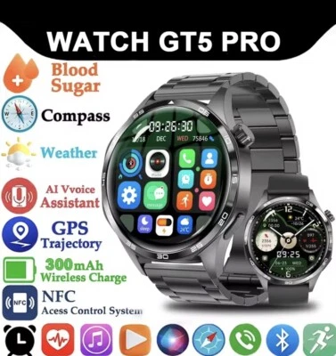 GT5 Pro GPS NFC Smart Watch Männer 360*360 AMOLED Bildschirm Für Huawei - Bild 1 von 4