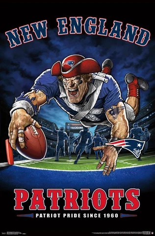 New England Patriots PATRIOT PRIDE SINCE 1960 End Zone TD NFL Art 22x34 POSTER Cover