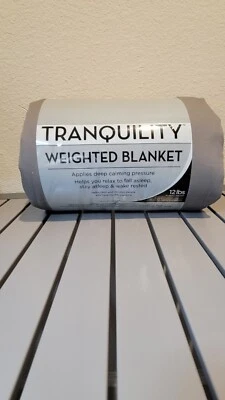 Tranquility 12lb Weighted Blanket, Gray, 48" x 72" New Without Tags/New Open Box - Image 1 of 2