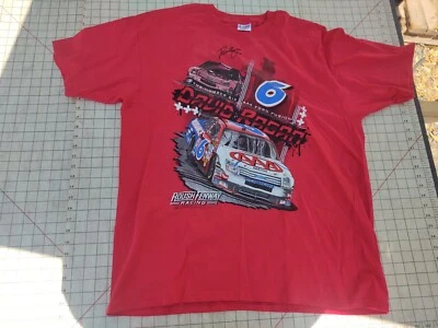 复古 David Ragan AAA ROUSH 亲笔签名 T 恤男式 2XL NASCAR 红色福特 — 第 1/4 张图片
