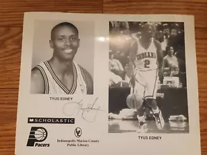 Tyus Edney Fotografia Emessa Squadra Originale Indiana Pacers Promo 8x10 - Foto 1 di 1