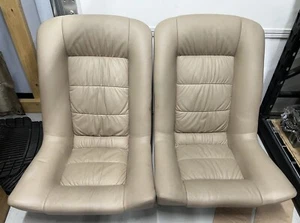 BMW E24 Rear Seats Tan OEM 633csi 635csi L6 M6 (E10 2002 Rear Buckets) - Picture 1 of 10