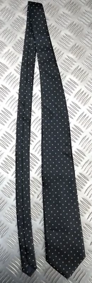 Corbata de poliéster negra con patrón de puntos blancos - NUEVA Foto 1 de 4