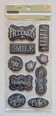 Наклейки для скрапбукинга Chalkboard Words Friends Happy Smile Play по воспоминаниям - Изображение 1 из 2