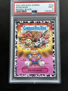 ADAM BOOK BRUISED BLACK PSA 9 MINT 2022 GARBAGE PAIL KIDS GPK BOOK WORMS #72A - Picture 1 of 2