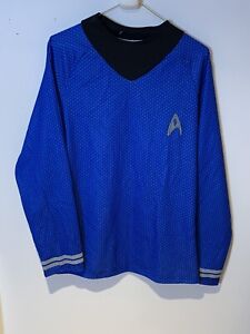 Star Trek Spock Men's Costume Cosplay Shirt Medium Blue Long Sleeve