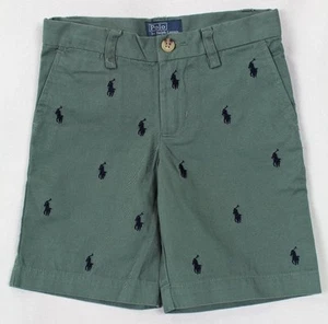 Polo Ralph Lauren Faded Green Chino Shorts Multi Ponies NWT - Picture 1 of 1