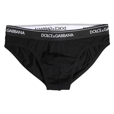 Roupa íntima Dolce & Gabbana preta algodão stretch regular IT4/EUA S 180usd - Imagem 1 de 4