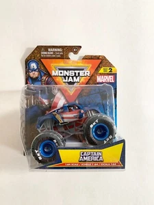 Captain America Monster Jam Marvel Series 2 Truck 1:64 Spin Master - Picture 1 of 9