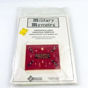 Vtg HSH Enterprises Military Memoirs Insignia Display Needlepoint Lettering Kit - Picture 1 of 3