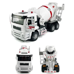 Cement Mixer Truck Toy Construction Vehicle 1/40 Diecast Model Car Gifts White - Picture 1 of 13