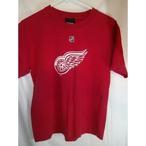 Vintage Reebok Detroit Red Wings Howard 35 NHL Hockey T-Shirt Youth Large - Picture 1 of 4