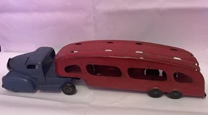 1930's Marx Deluxe Auto Transport Hauler Truck Carrier Steel USA- ‘Make A Wish’ - Bild 1 von 14