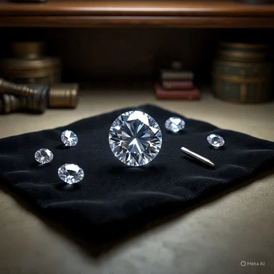 Piedra certificada de diamante blanco real cultivada en laboratorio de 5 quilates corte redondo grado D VVS1 D4 Foto 1 de 4