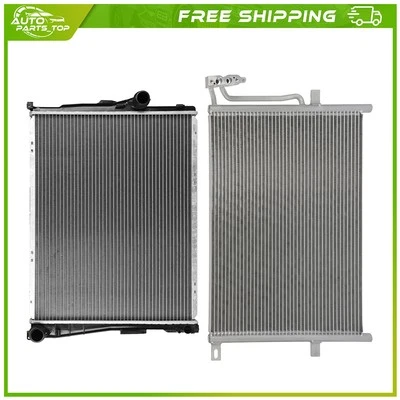 Aluminum Radiator and AC Condenser Cooling Kit For 2001-2003 2004 2005 BMW 320i - Image 1 of 4