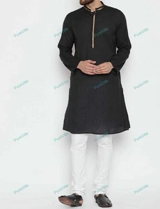 Mens Kurta Traditional Mens Shirt Sleeves Bollywood Kurta Without Pajamas Fantas - Picture 1 of 8