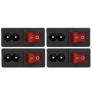 4pcs Power Socket IEC320 C8 2pin Male AC Power Cord Inlet Plug Jack Receptacle - Picture 1 of 5