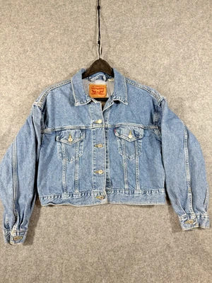 Chaqueta de Camionero Levi's Strauss Para Mujer S Azul Denim Manga Larga Exterior De Colección Foto 1 de 4