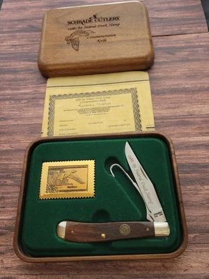 Schrade LTD Federal Duck Stamp Bird Hunters Trapper Pocket Knife Made In USA - Image 1 of 4