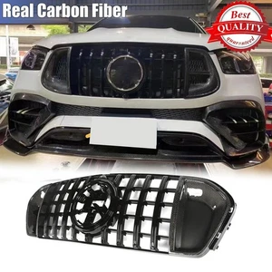 For Benz C167 20-24 GLE53 GLE63 Coupe Real Carbon Fiber Front Mesh Grill Grille - Picture 1 of 15