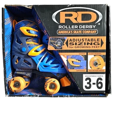 Brand New Roller Derby  RD Boys Adjustable Quad Skates Sizes 3-6 - Image 1 of 4