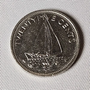 1981 Bahamas 25 Cents Münze Segelboot KM 63.1 1981 Commonwealth of the Bahamas  - Bild 1 von 4