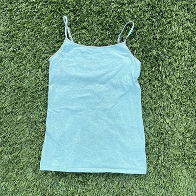 Mossimo Cami Tank Top Women's M Aqua Blue Spaghetti Strap Stretch Y2K Basic  - Image 1 of 4