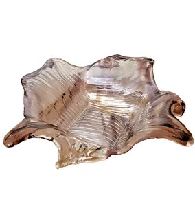 Tazón de vidrio artístico italiano Antica Cristelleria Italiana púrpura y transparente - Imagen 1 de 9