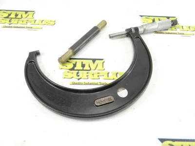 MICRÓMETRO STARRETT CARA CARBURO 4"-5" X .0001" + ESTÁNDAR  Foto 1 de 4