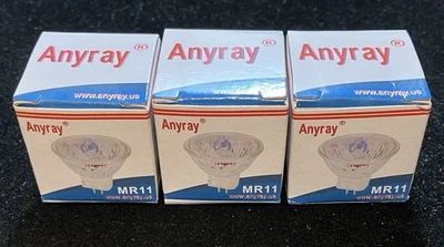 3 Pack Anyray MR11 12V 10W / GU4 Base Lamp / Bulb - Image 1 of 4