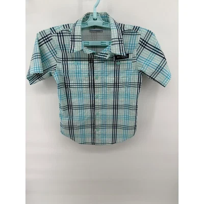 Columbia Kids Boys Plaid Short Sleeve Button Up Shirt Fishing PFG Size S 8 - Image 1 of 4