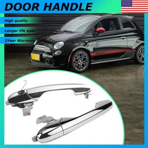 Exterior Door Handle For 2012-19 Fiat of 500 Set Front 2 Driver & Passenger Side - Picture 1 of 9