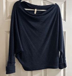 Elan Waffle-Knit Dolman-Sleeve Of The Shoulder  Top - Picture 1 of 5