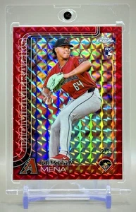 Christian Mena 2025 Topps Chrome #102 RED Geometric Refractor Rookie RC #/5 SSP - Bild 1 von 3