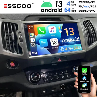 4+64G Für Kia Sportage 2010-16 Autoradio Android 13 Carplay GPS Navi WIFI BT RDS - Bild 1 von 4