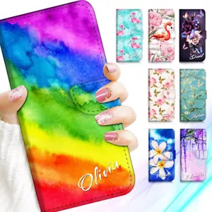 Art Personalised Name Wallet Case Cover for ZTE A53 A52 A51 A71 A7s 2020 A5 - Picture 1 of 52