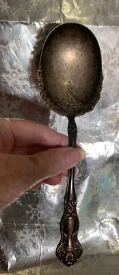 ❤️Simeon L & George H Rogers Company A1 SERVIR Plato de Plata Cuchara Violeta FLORAL Foto 1 de 4