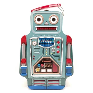 Suck UK Robot Lunch Box Tin Plate Metal Storage Retro Lunchbox - Picture 1 of 8