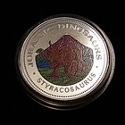 Münze; Guinea Äquatorial, 7000 Francos, 1993, 999 Silber, Jurassic Dinosaurs;