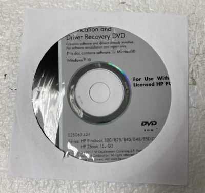 HP Application and Driver Recovery DVD Win 10 825063-B24 - Image 1 of 2