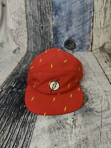 DC Comics The Flash Hat Red Lightning Bolt 5 Panel Skate All Over print Hat Cap 