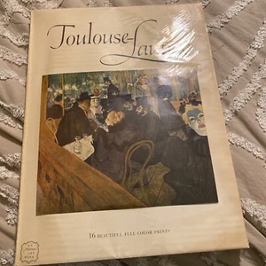 Toulouse-Lautrec 16 Full Color Prints Abrams Large Art Book 1952 Vintage - Picture 1 of 5