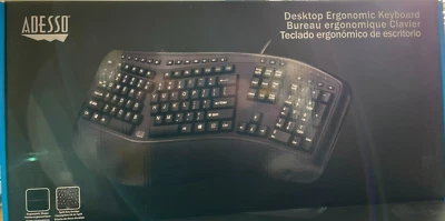 Adesso - AKB-150UB - Desktop Ergonomic Keyboard - Black - Image 1 of 2